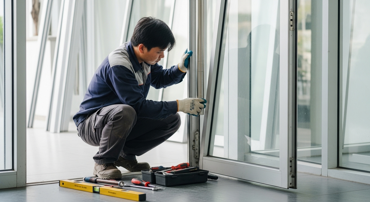 Cách khắc phục cửa nhôm kính bị xệ